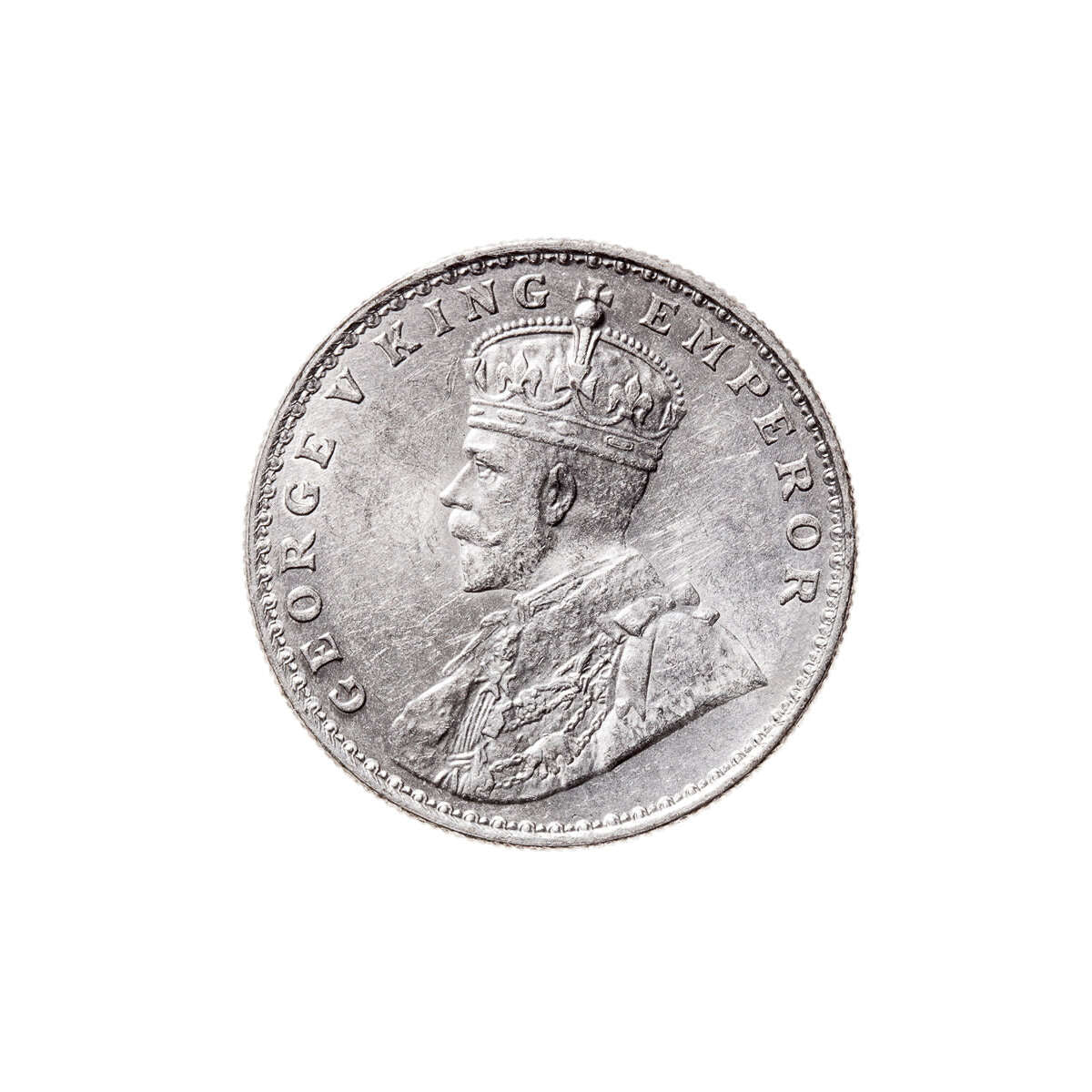 India-British Rupee 1921 George V AU-50