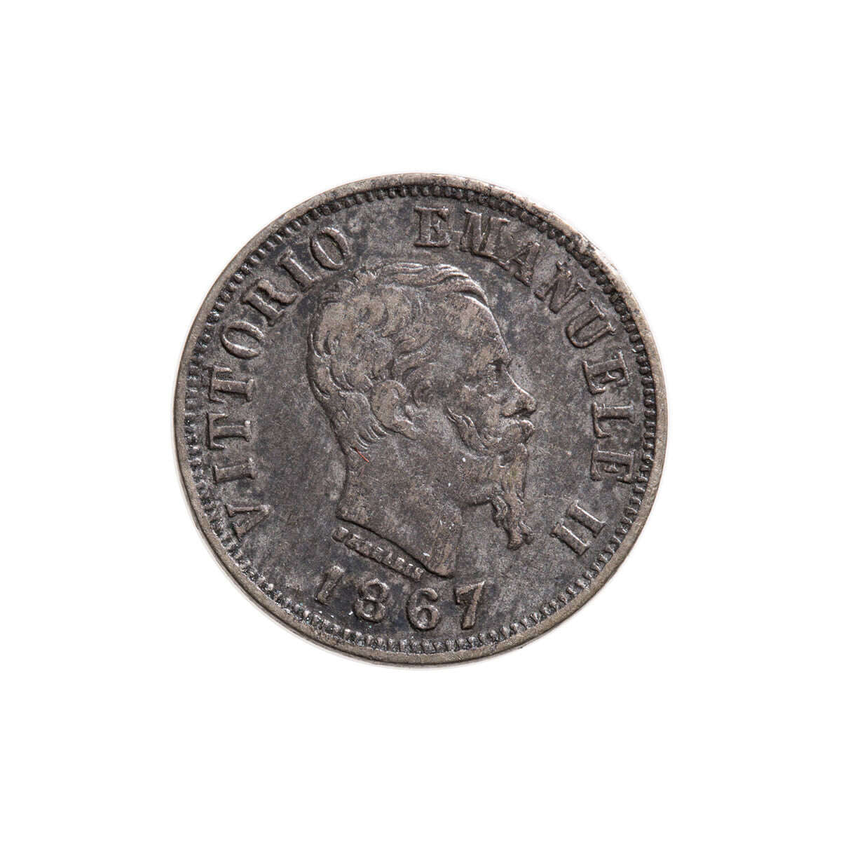 Italy Silver 1867 -  50 Centesimi Vittorio Emanuele II  N