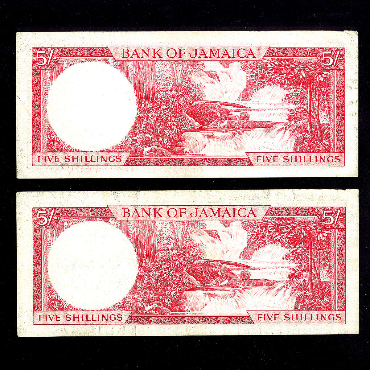 Jamaica 5 Shillings 1961 Elizabeth II Consecutive pair VF-35