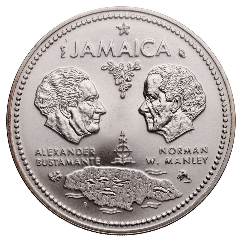 Jamaica 1972 10 Dollars Silver Unc Coin - 10th Anniversary of Independence