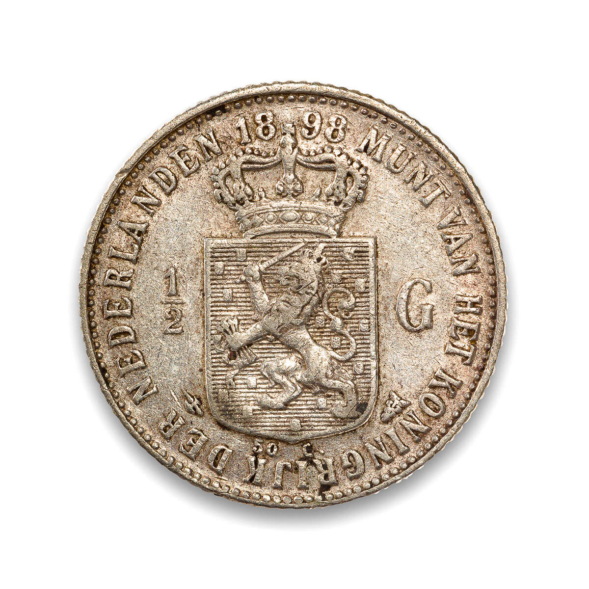 Netherlands 1/2 Gulden 1898 Wilhelmina I VF-20