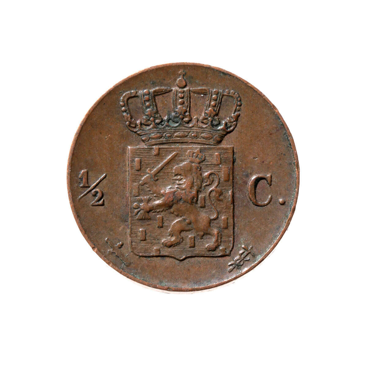 Netherlands 1861 -  1/2 Cent William III VF-30