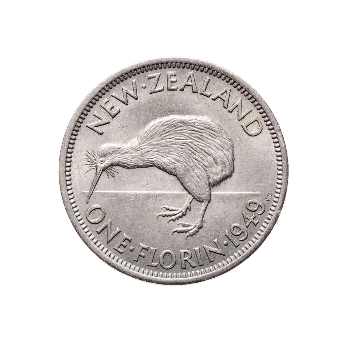 New Zealand Florin 1949 George VI EF-45