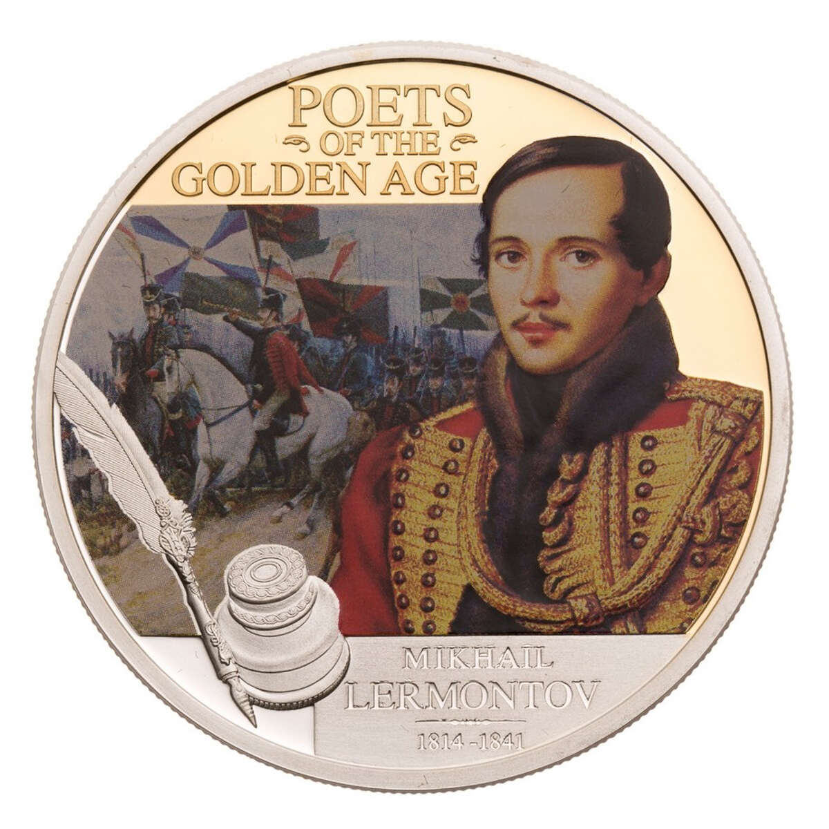 Niue 2012 2 Dollars Fine Silver Proof Coin - Mikhail Lermontov