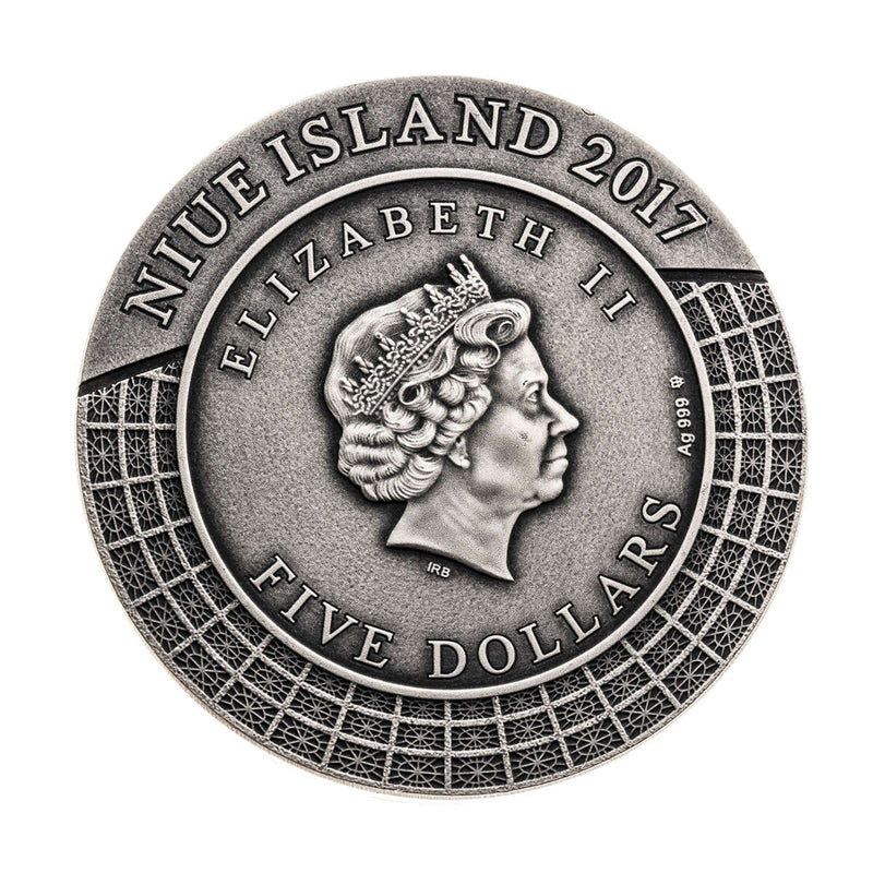 Niue fine silver 2017 -  5 Dollars Elizabeth II Gods of Olympus - Zeus .999 Fineness
