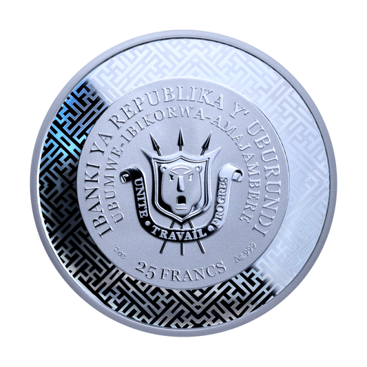 2027 25 Francs Year of the Goat - Pure Silver Coin with Jade