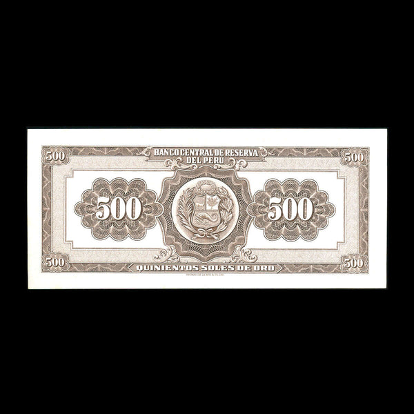 Peru 500 Soles de Oro 1968 Issued note. UNC-60