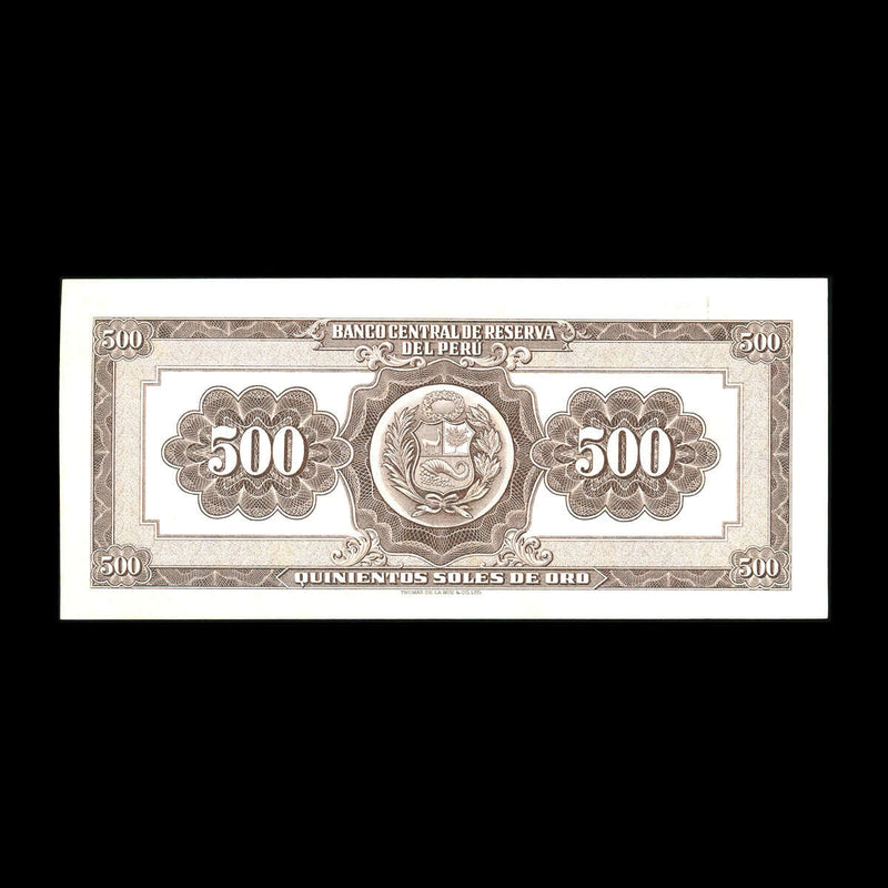 Peru 500 Soles de Oro 1966 Issued note. UNC-60