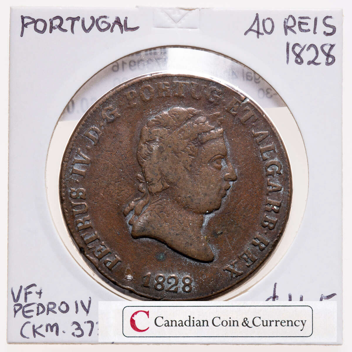 Portugal 40 Reis 1828 VF-30