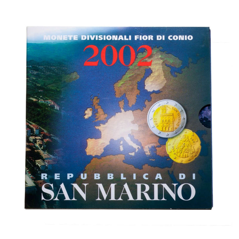 San Marino 2002 2 Euro Unc Set - Monete Divisionali Fior Di Conio 2002