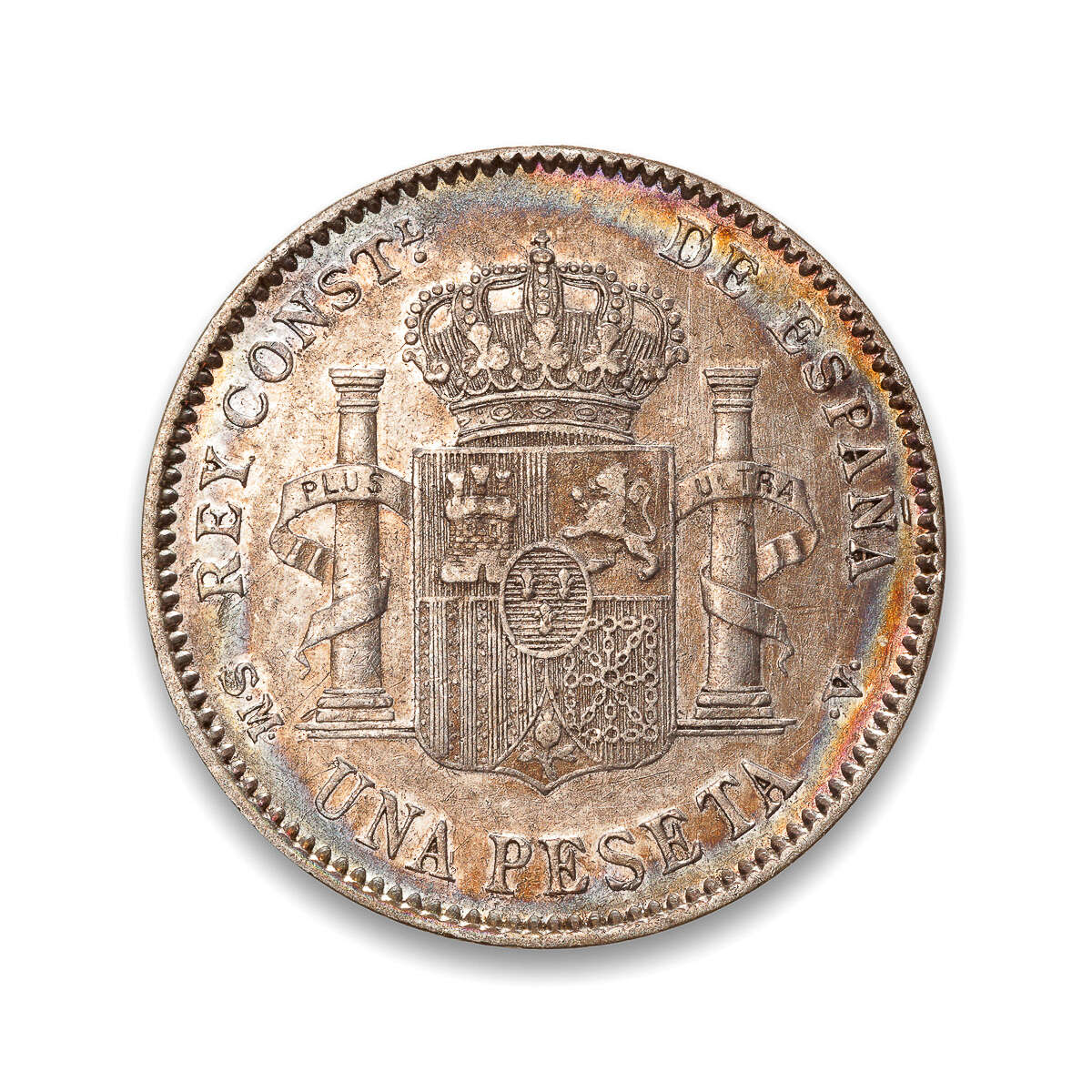 Spain Peseta 1900 6 Pointed Star EF-40