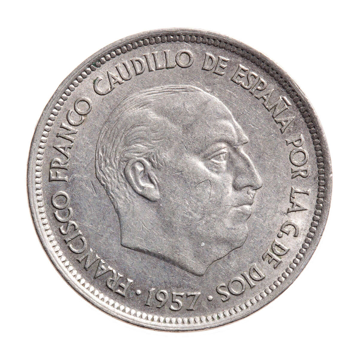 Spain 25 Pesetas 1957 MS-60