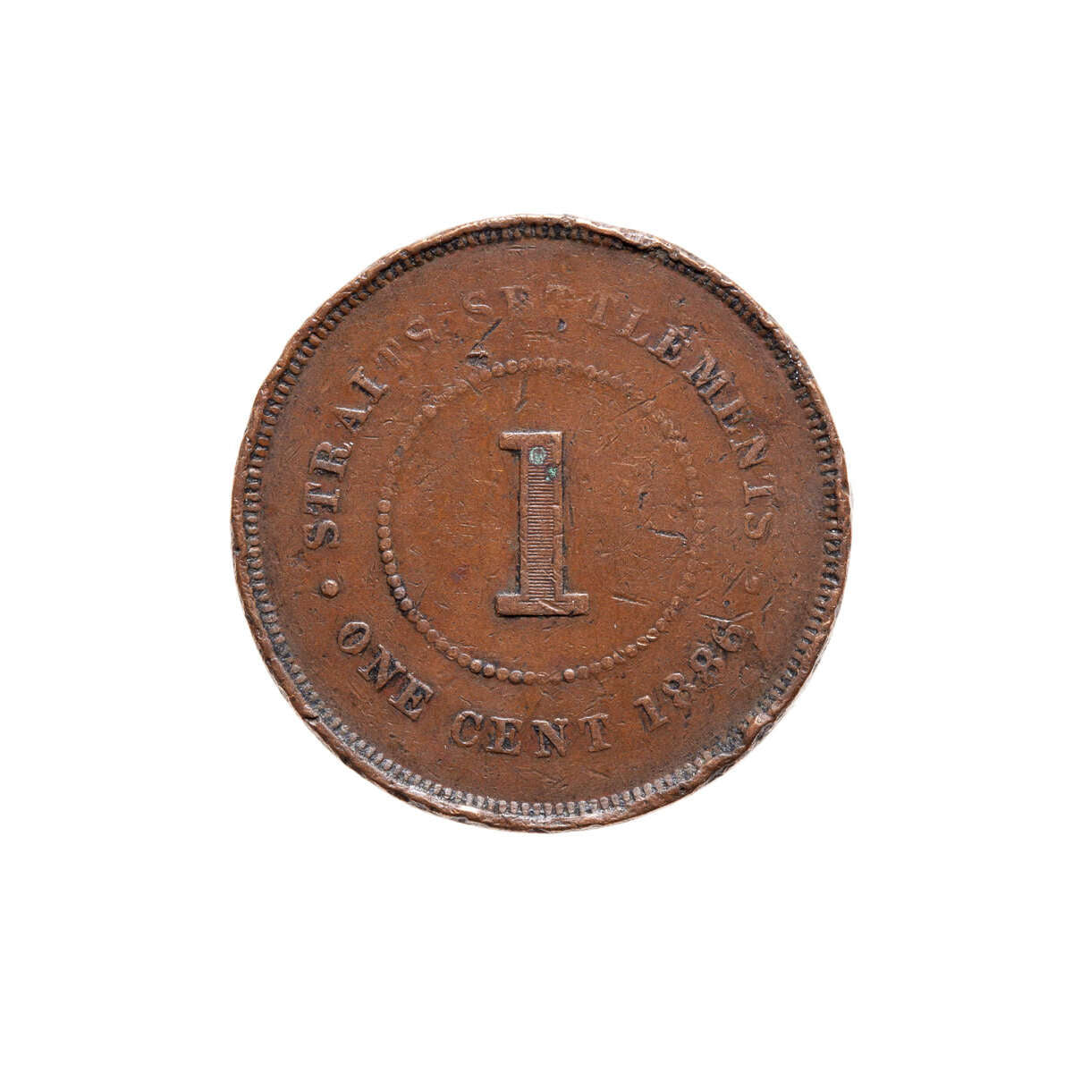 Straits Settlements 1 Cent 1886 Victoria VF-30