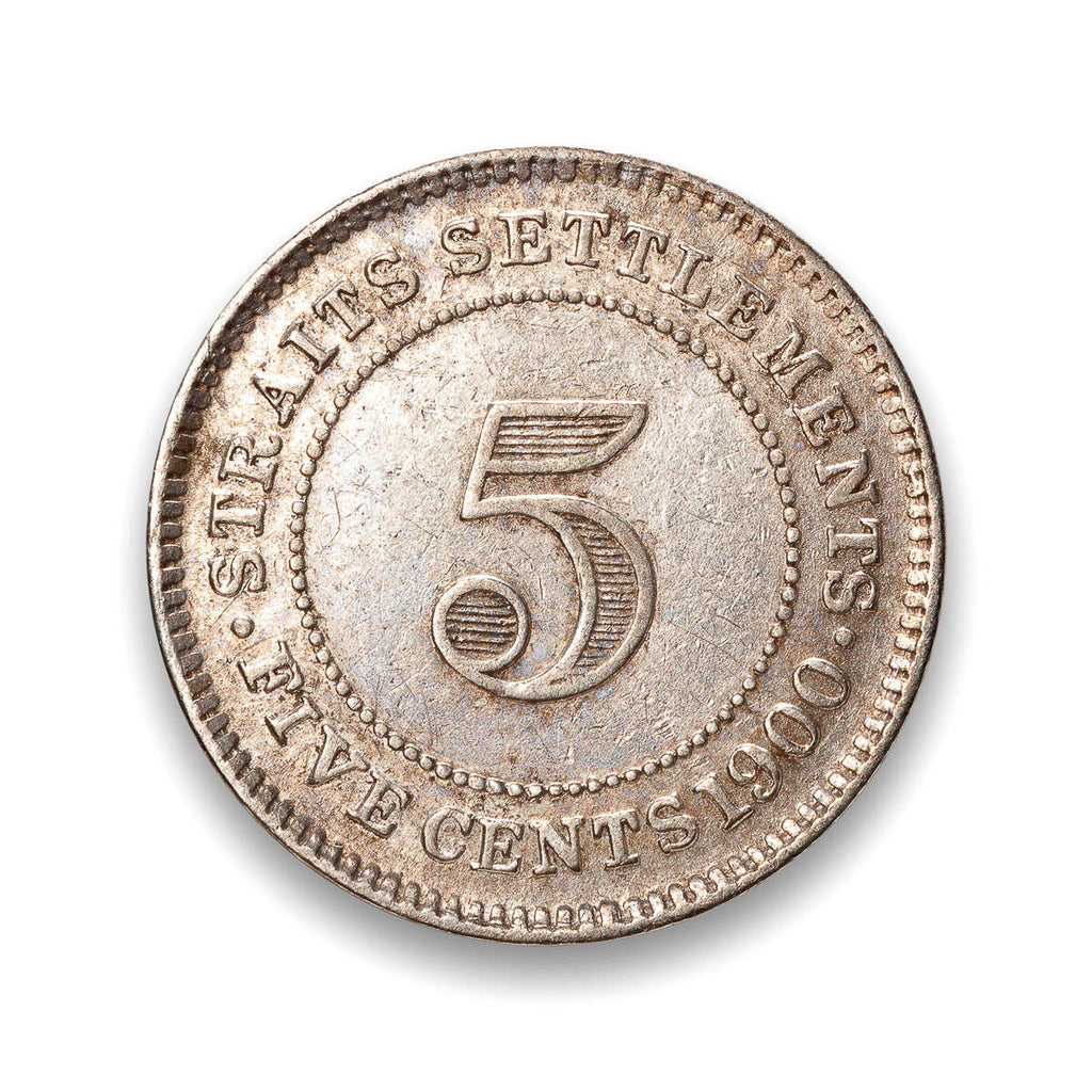 Straits Settlements 5 Cents 1900 Ef 40