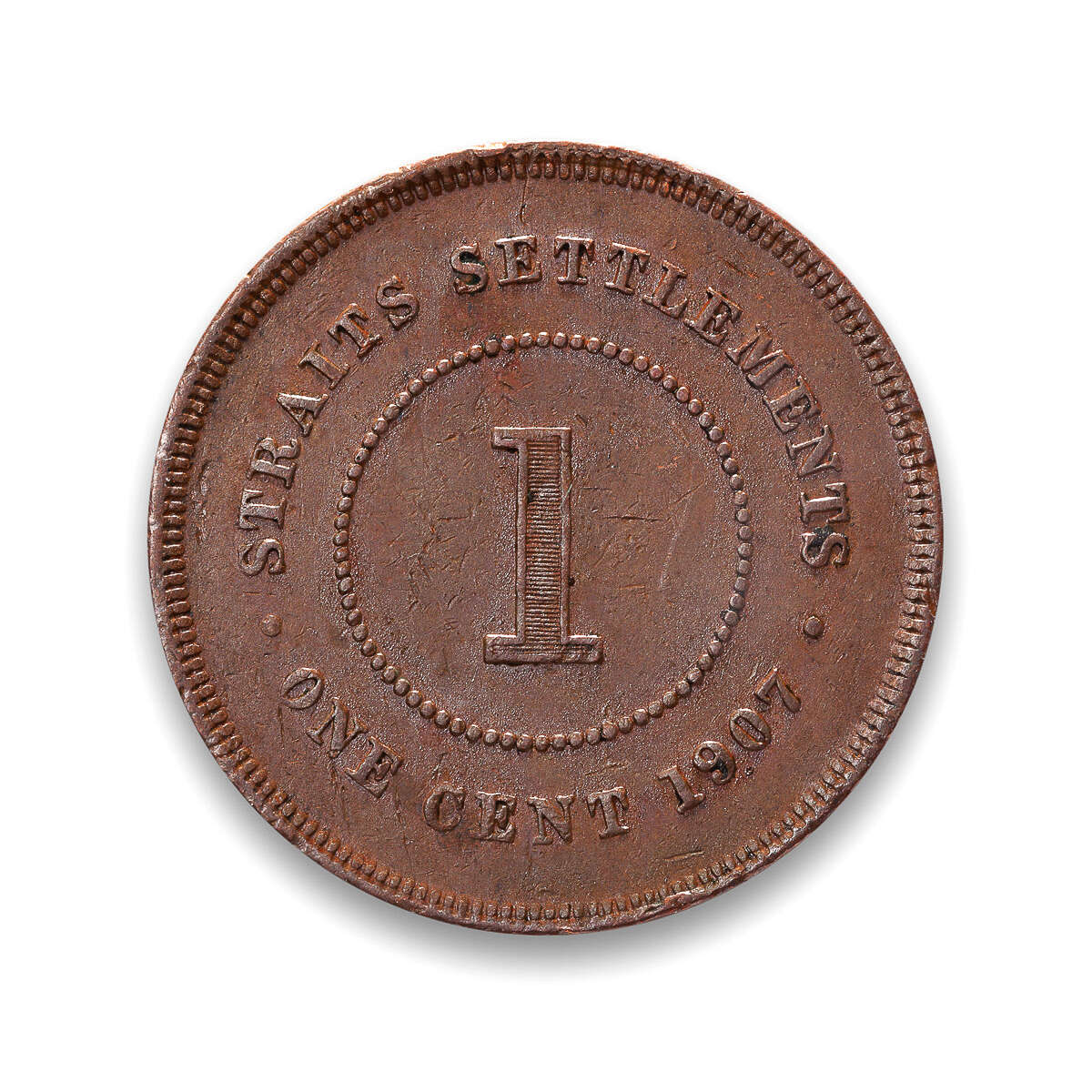 Straits Settlements 1 Cent 1907 EF-40