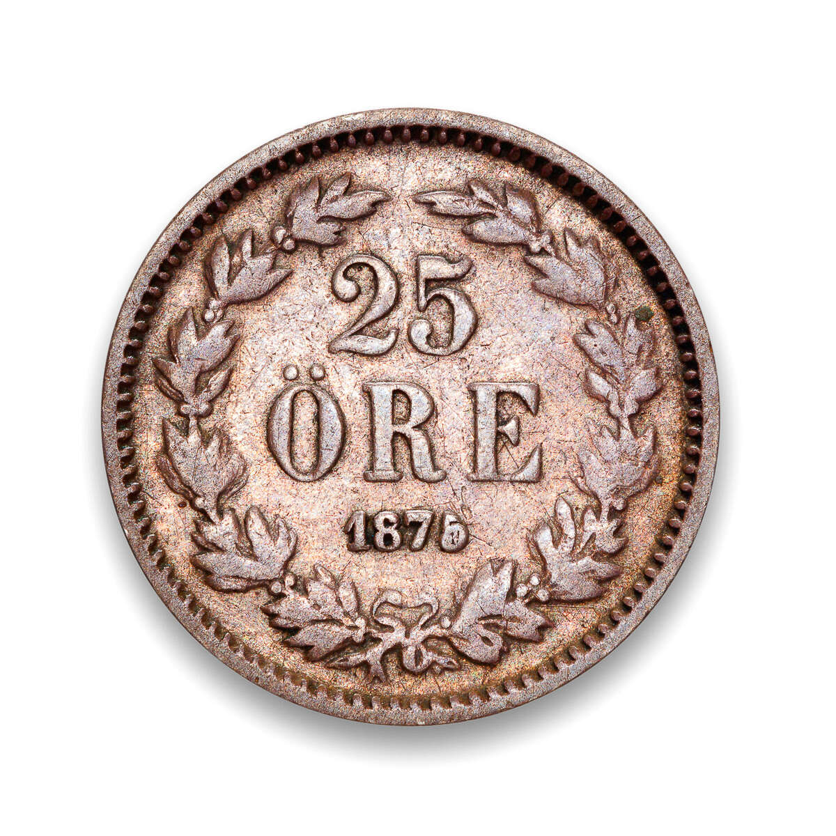 Sweden 25 Ore 1875/4 Oscar II F-15