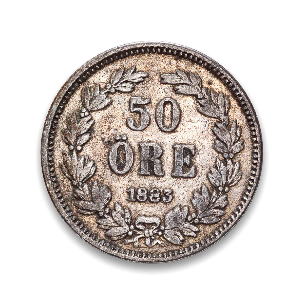 Sweden 50 Ore 1883 Oscar II EB VF-20