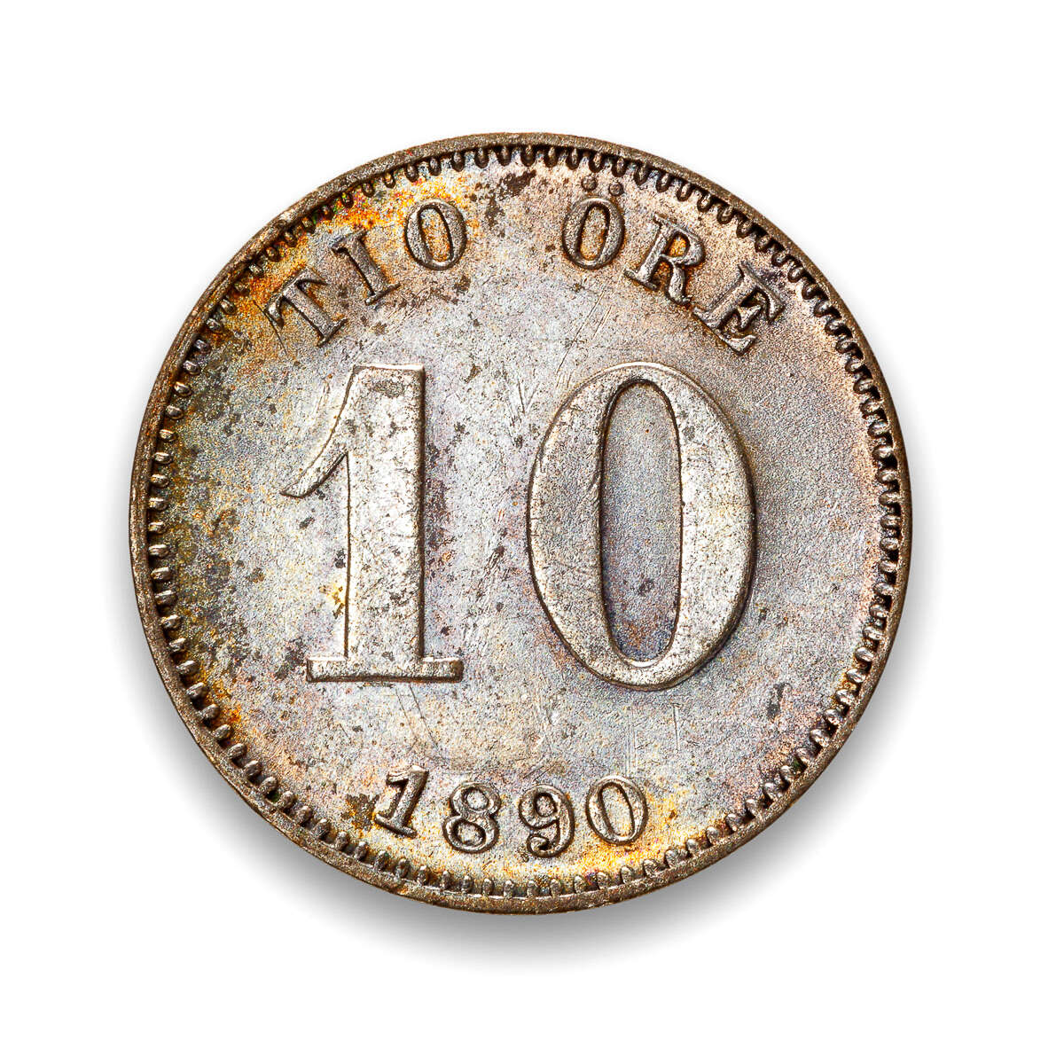 Sweden 10 Ore 1890 Oscar II EB EF-40