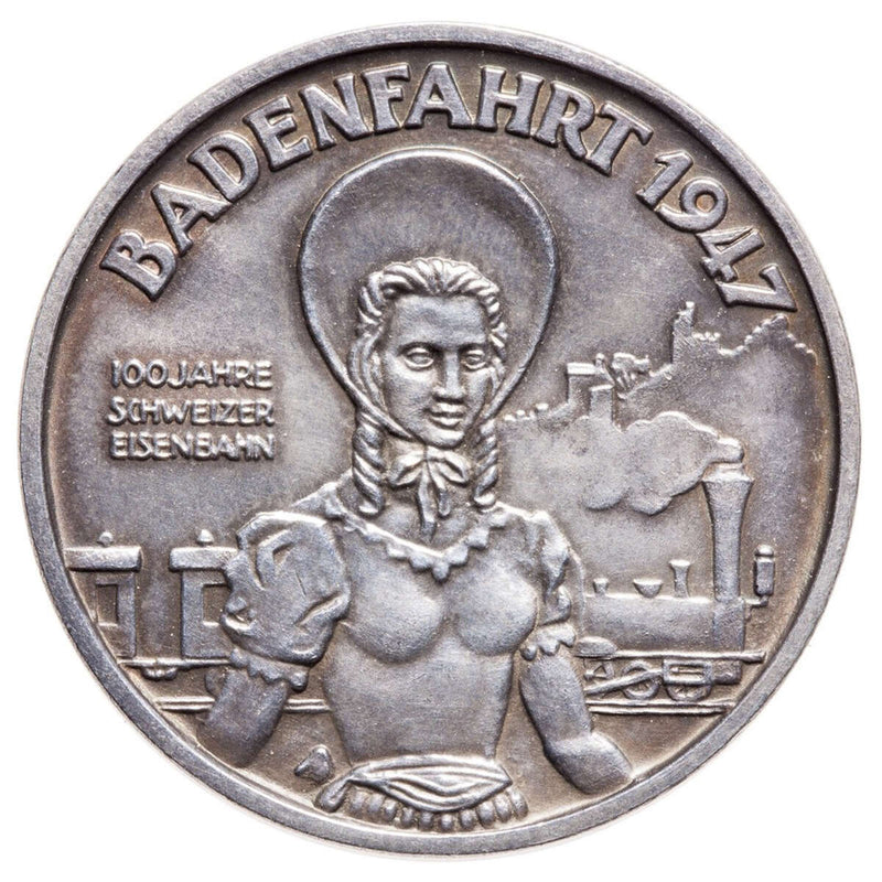Switzerland 1947 -  Baden 100 Years Medal