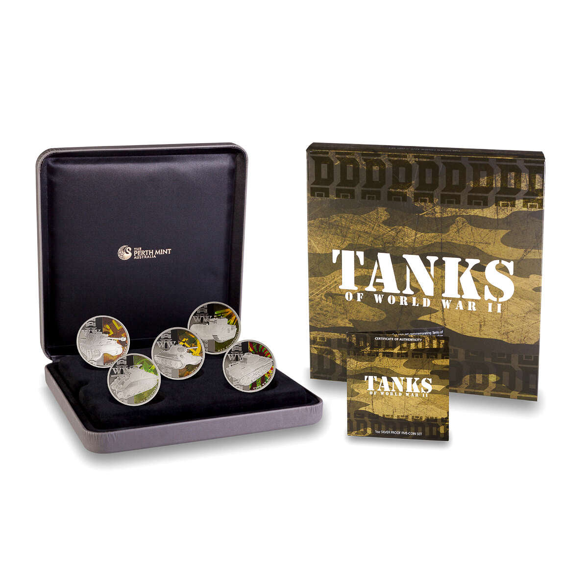 Tuvalu 2010 1 Dollar Fine Silver Proof Set - Tanks of World War II