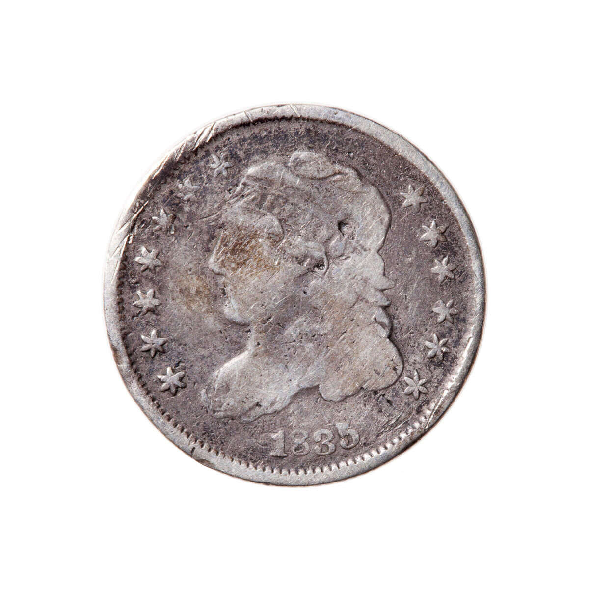 US Half Dime 1835 Small date, Small 5c F-12