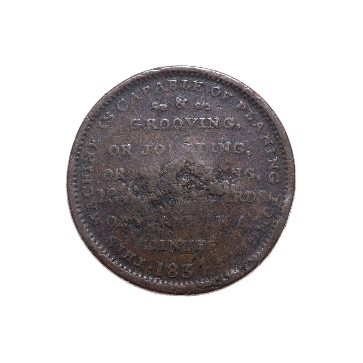 United States of America 1834 -  Token S.B. Schenck Planing Machine Token F+