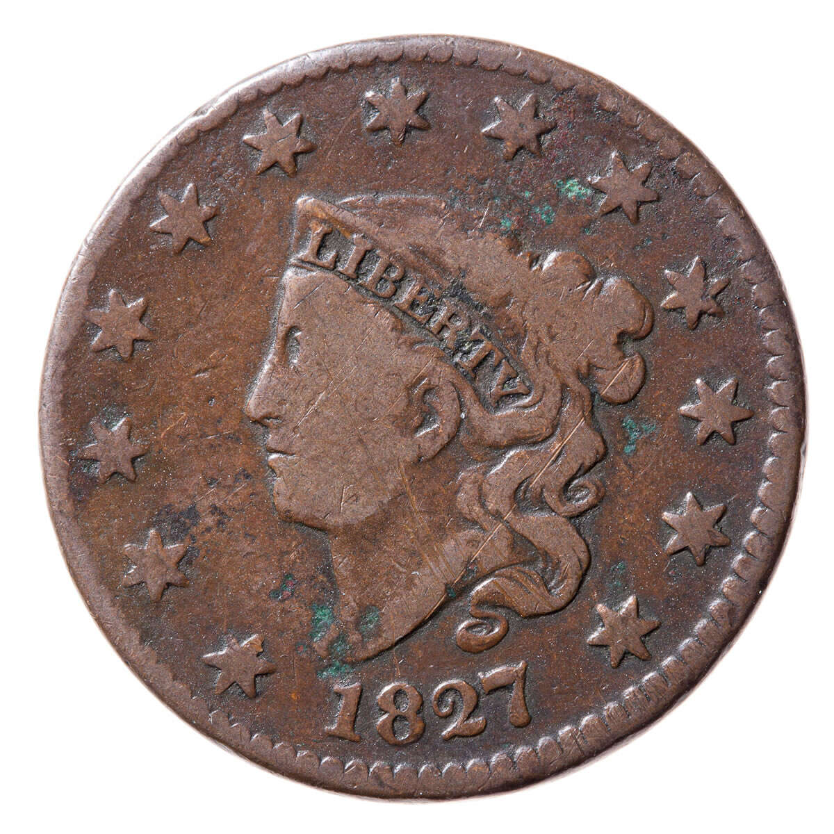 US 1 Cent 1827 VF-20