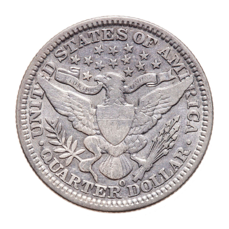 US Quarter Dollar 1908O Barber Quarter EF-40