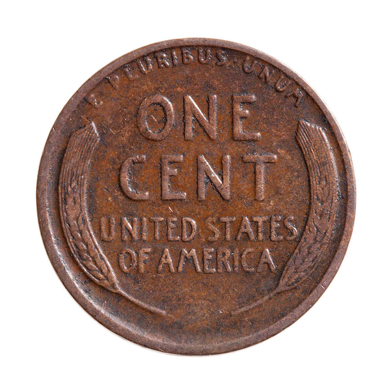 US 1 Cent 1916D Wheat Ears Reverse AU-50