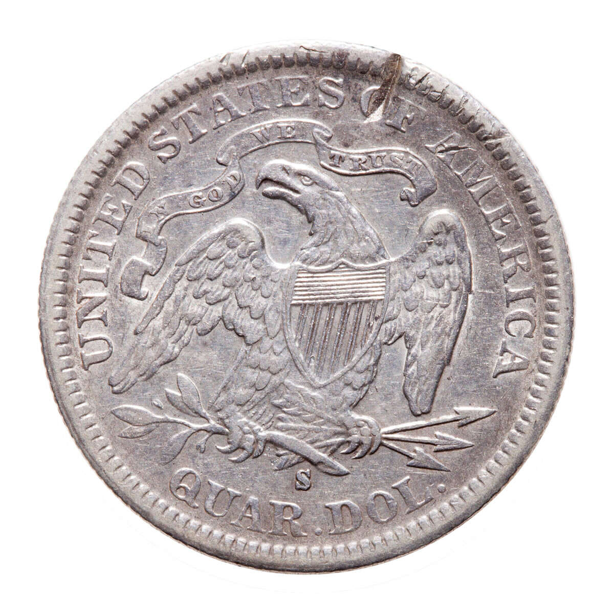 US Quarter Dollar 1877S Liberty Seated Quarter AU-55