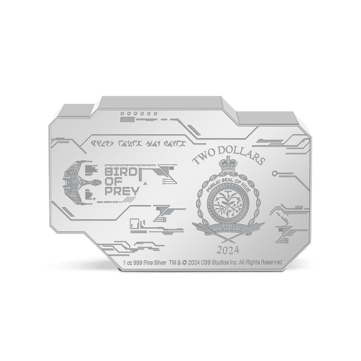 2024 $2 Star Trek Vehicles: Klingon Bird of Prey - Pure Silver Coin