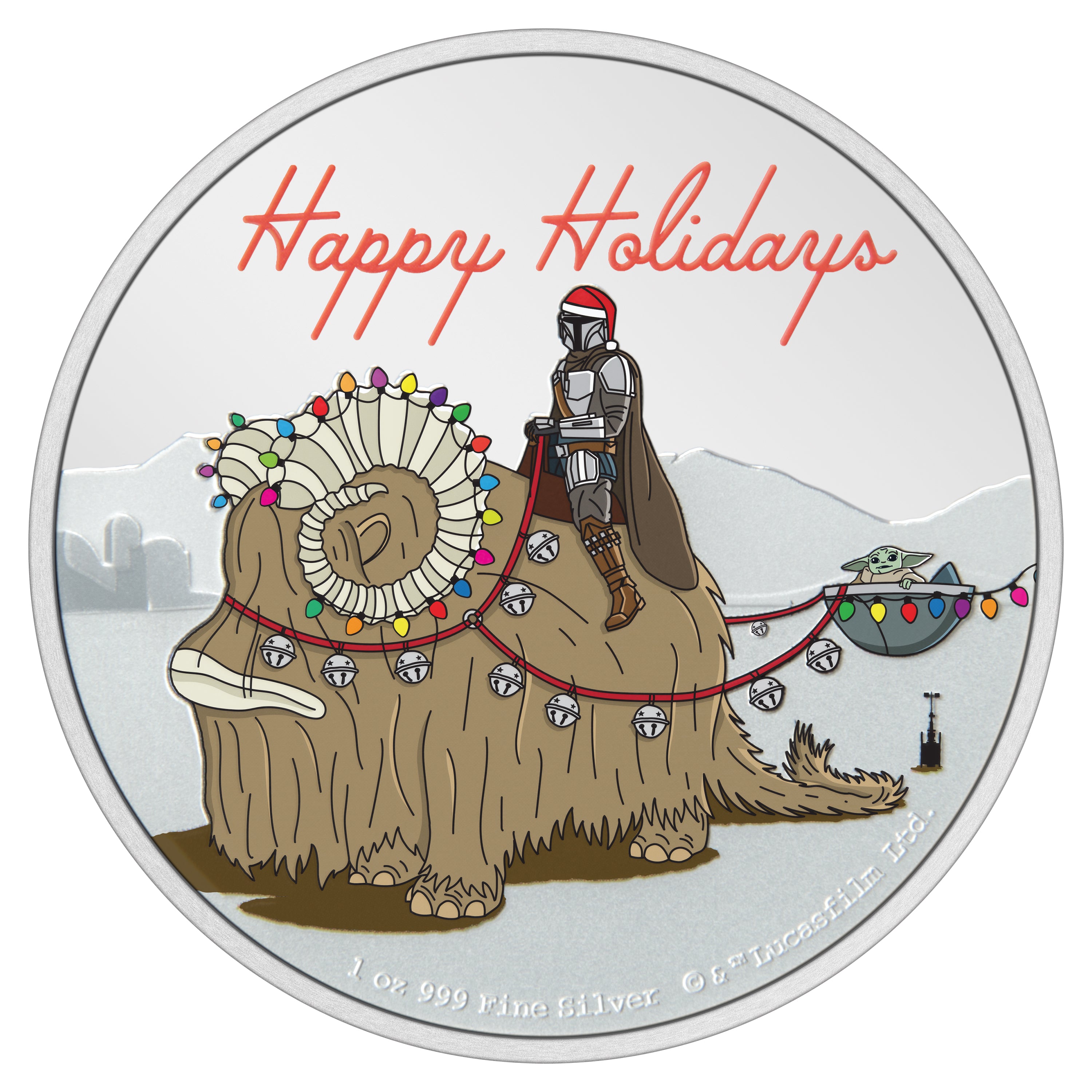 2024 $2 Season's Greetings: The Mandalorian - Pure Silver Coin