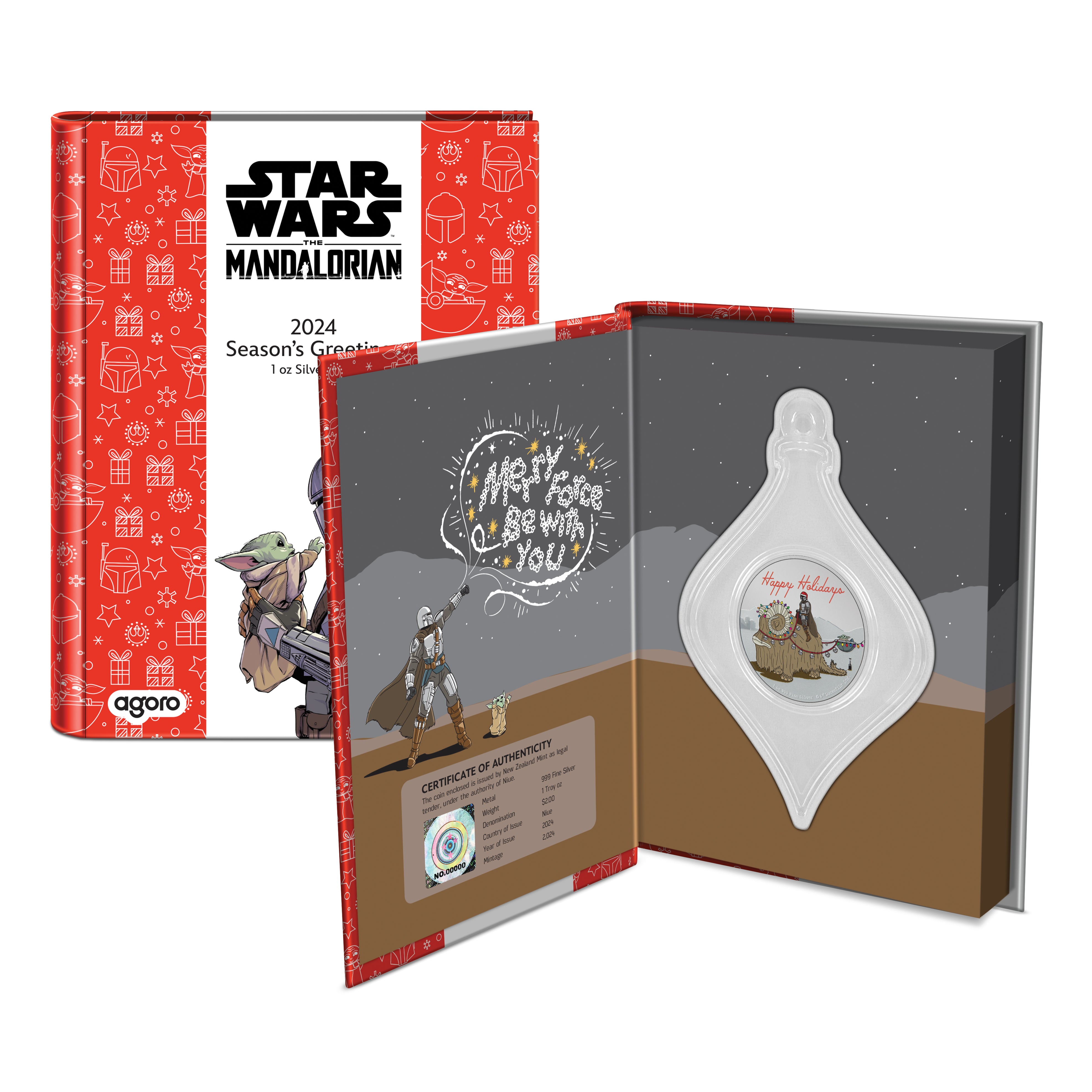 2024 $2 Season's Greetings: The Mandalorian - Pure Silver Coin