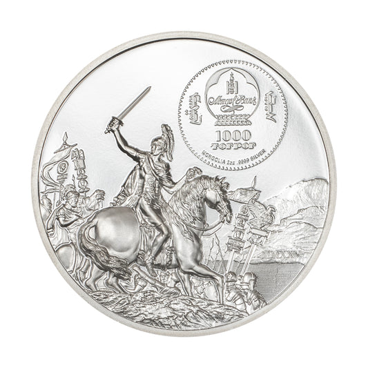 2025 1000 Togrog Enemies in History: Caesar vs. Brutus - Pure Silver Coin