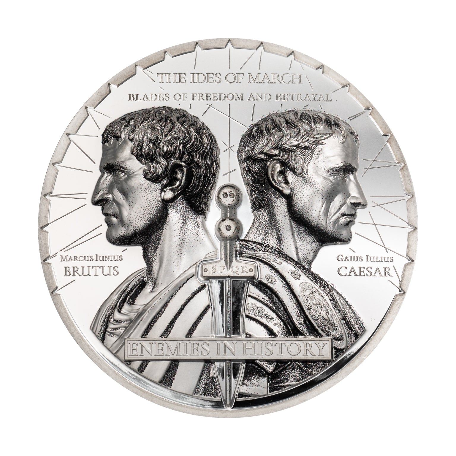 2025 1000 Togrog Enemies in History: Caesar vs. Brutus - Pure Silver Coin