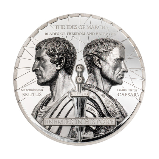 2025 1000 Togrog Enemies in History: Caesar vs. Brutus - Pure Silver Coin