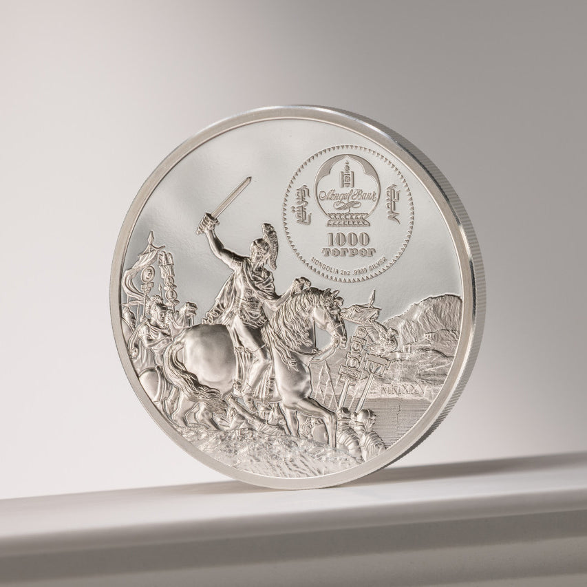 2025 1000 Togrog Enemies in History: Caesar vs. Brutus - Pure Silver Coin