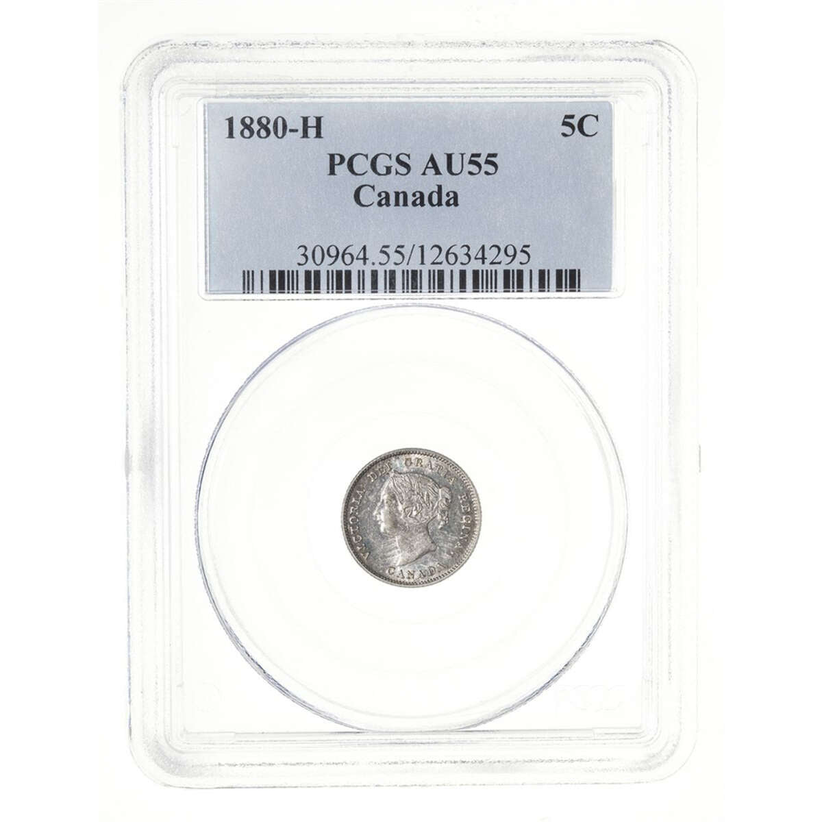 5 cent 1880H Obv 3 PCGS AU-55