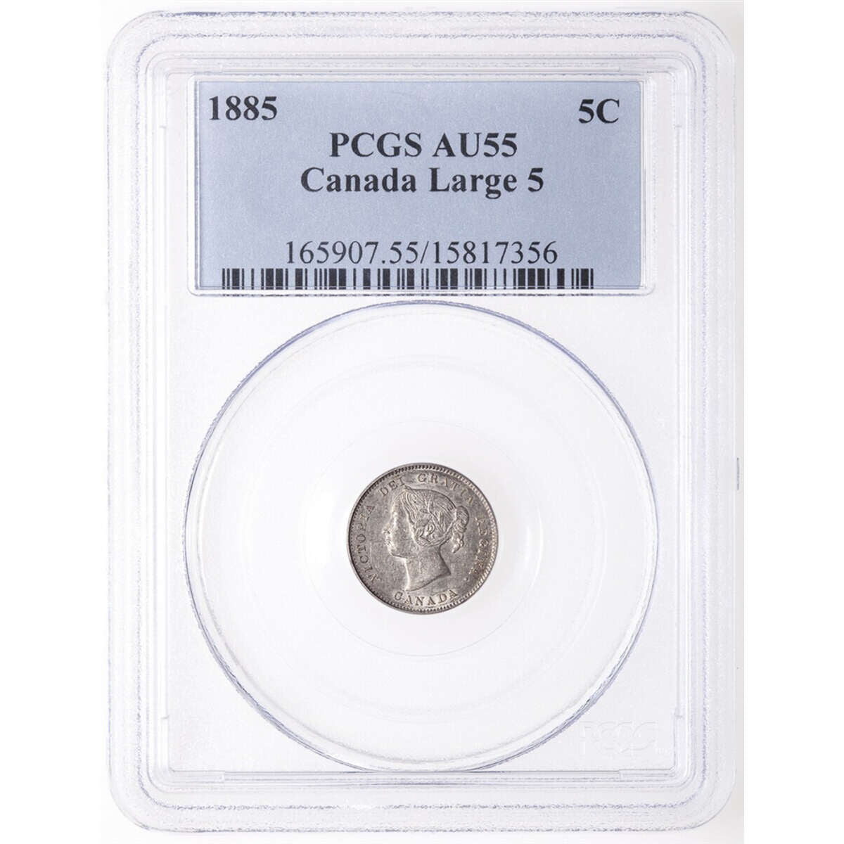 5 cent 1885 Small 5 PCGS AU-55