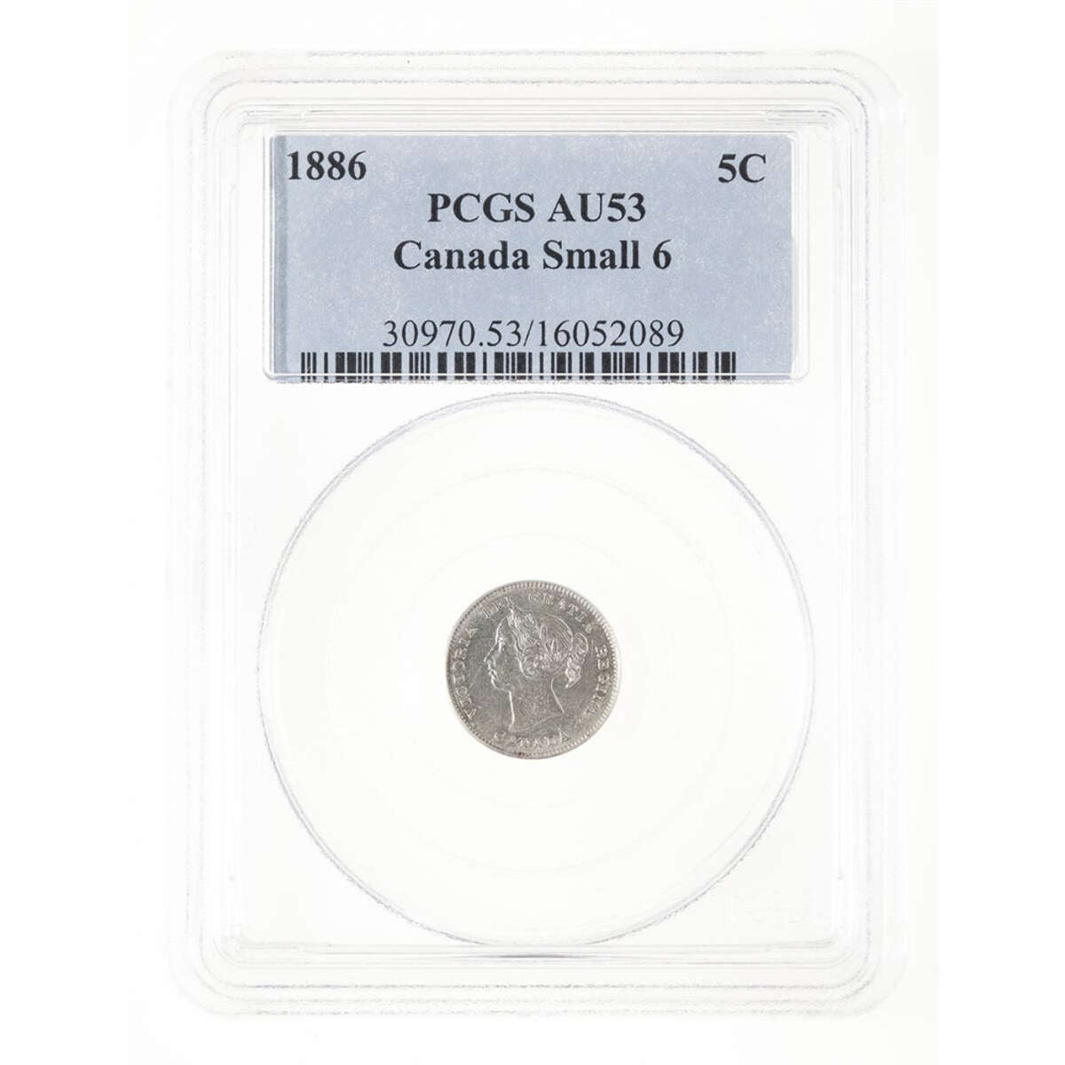 5 cent 1886 Small 6 PCGS AU-53