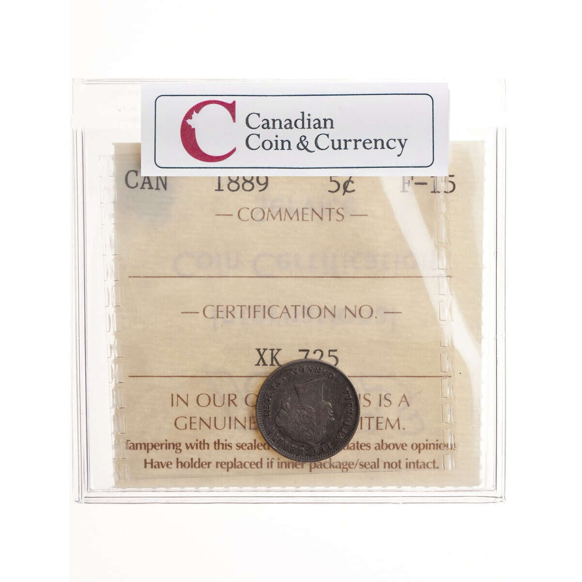 5 cent 1889  ICCS F-15