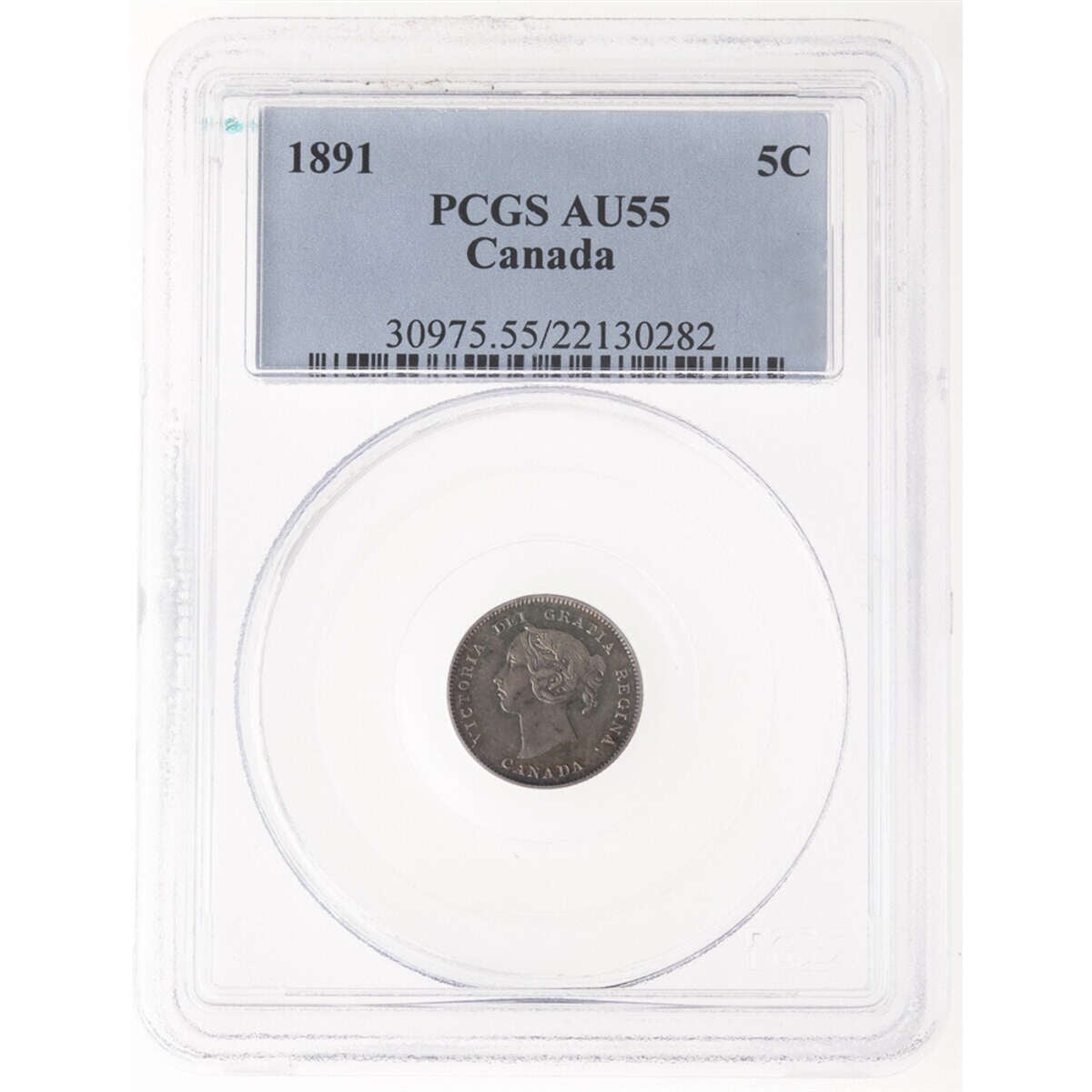 5 cent 1891 Obv 2 ICCS AU-55