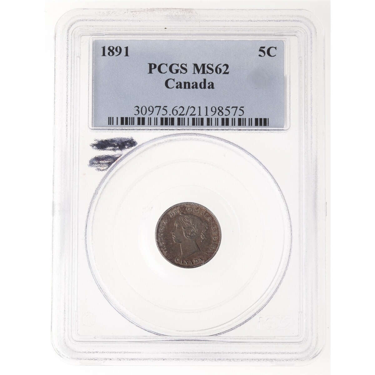 5 cent 1891 Obv 2 PCGS MS-62