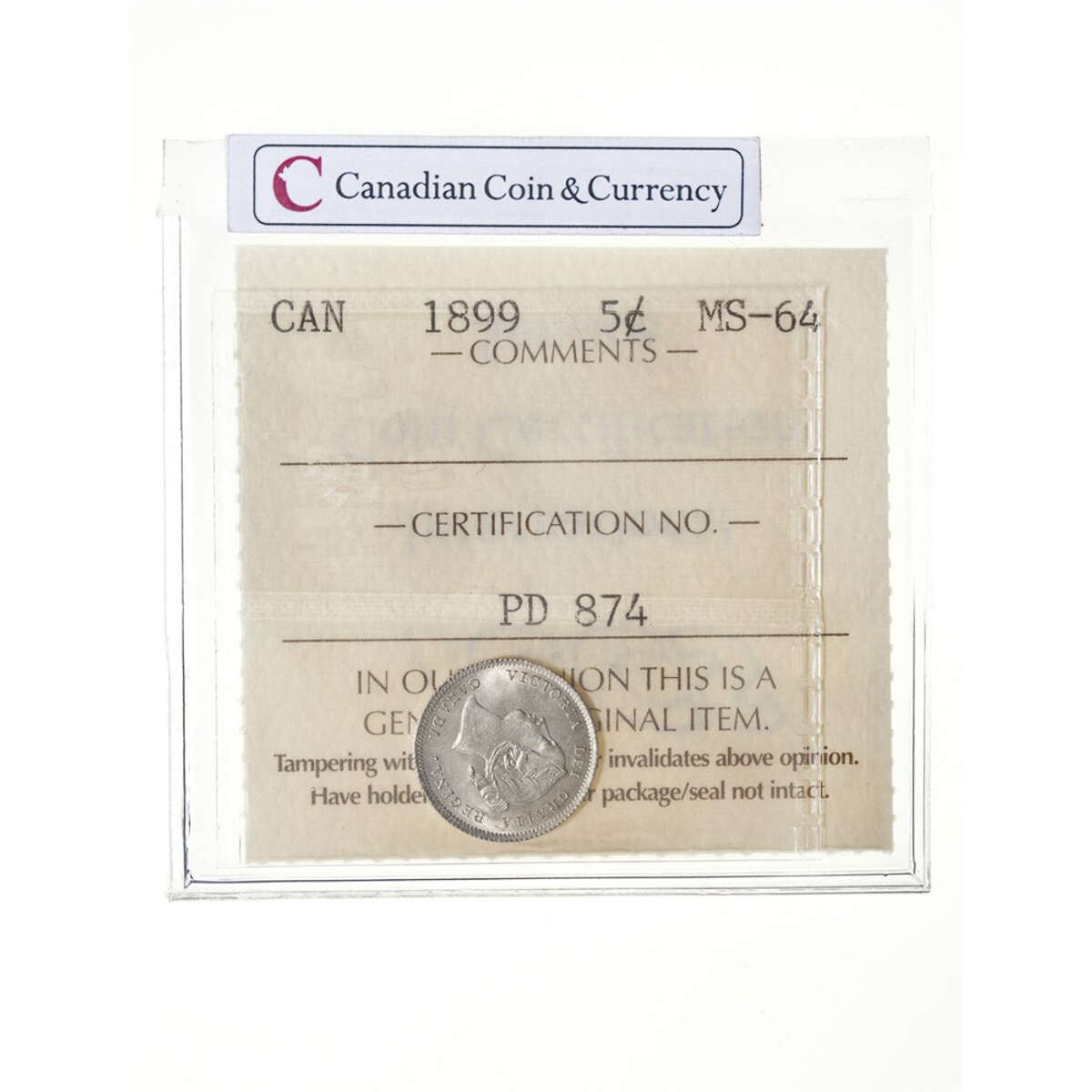 5 cent 1899 Obv 2 ICCS MS-64