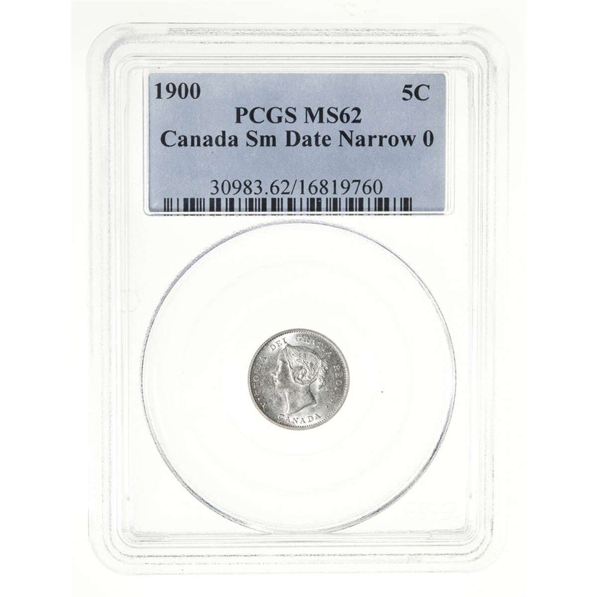 5 cent 1900 Sm Date Oval 0 PCGS MS-62