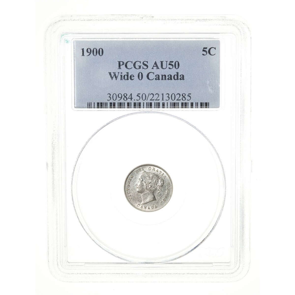 5 cent 1900 Large Date Round O PCGS AU-50