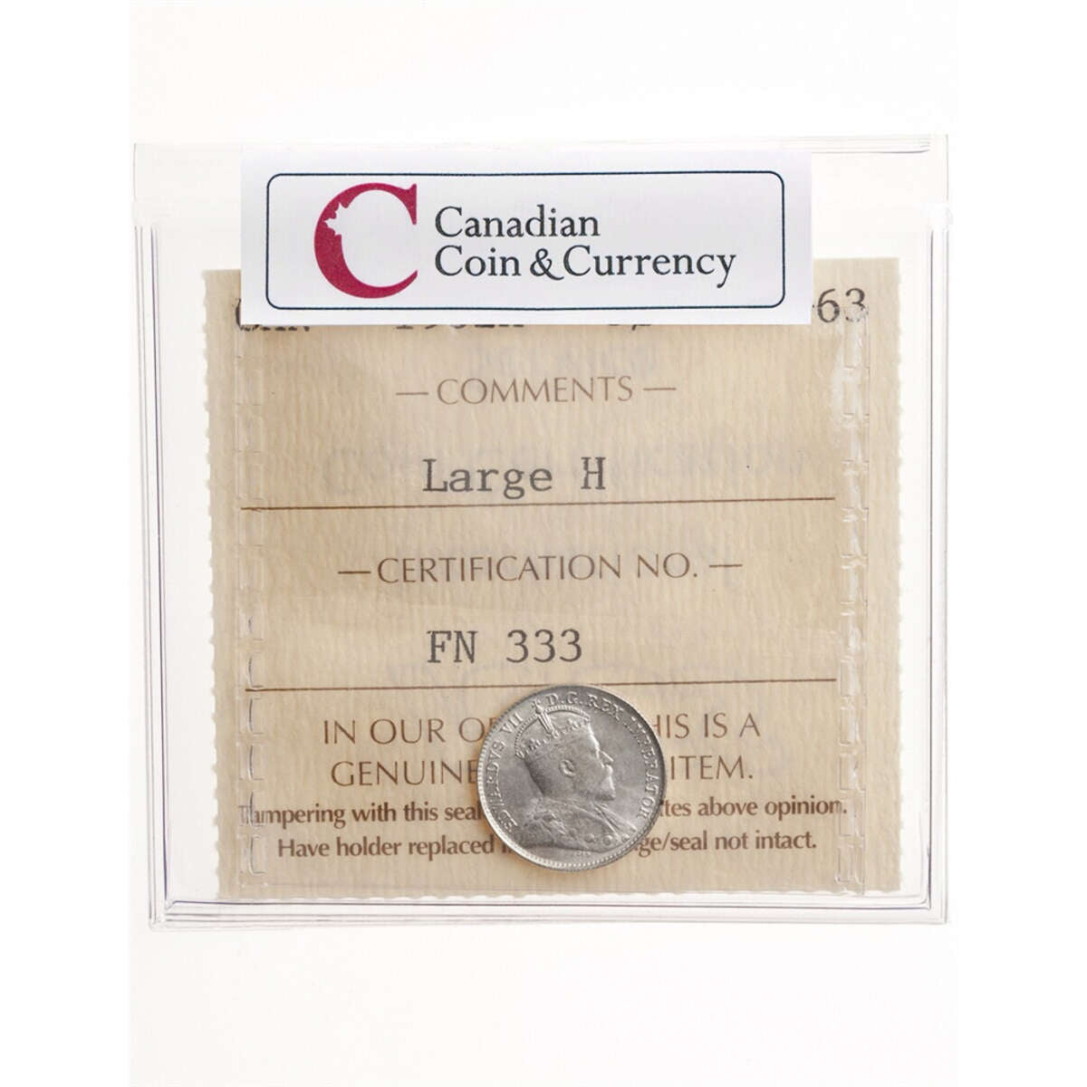 5 cent 1902H Large H ICCS MS-63