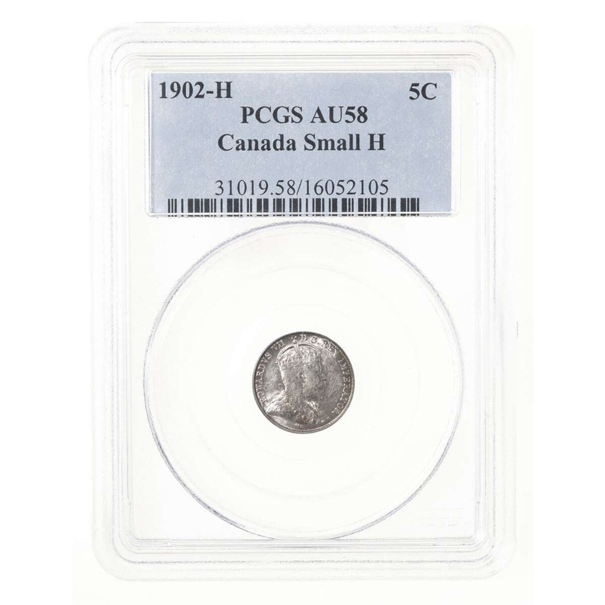 5 cent 1902H Small H PCGS AU-58