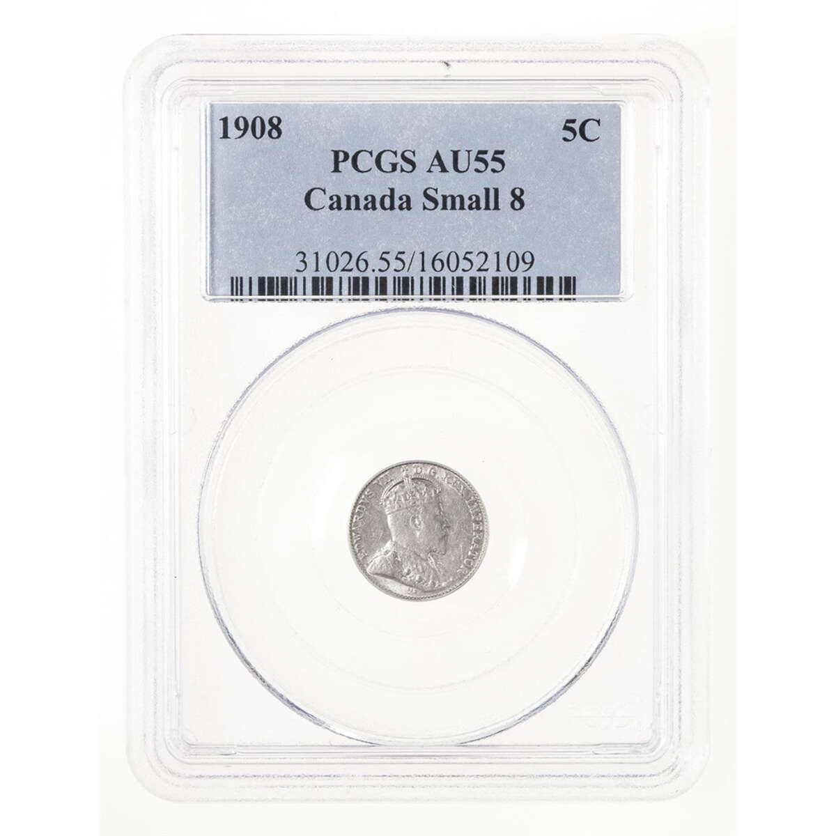 5 cent 1908 Small 8 PCGS AU-55