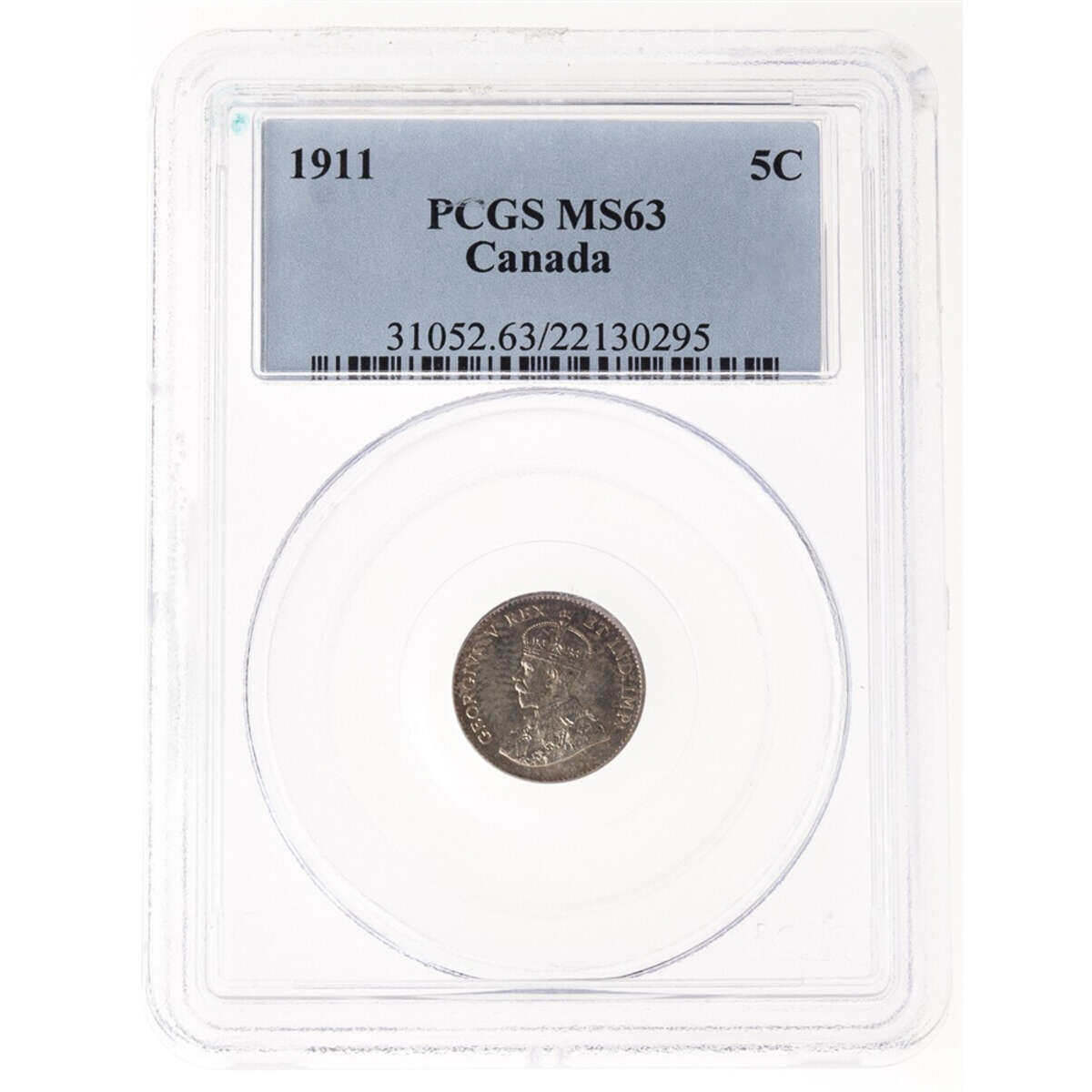 5 cent 1910 Round Leaves PCGS AU-50